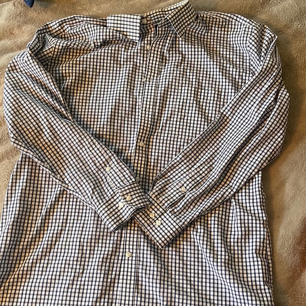 Plaid Blue/White Button-Up